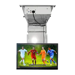 32-75 Inci Bermotor Flip Ke Dalam Lipat Langit-langit TV Angkat Drop Down Atap TV Mount Bermotor Tersembunyi Pop Up TV Stand