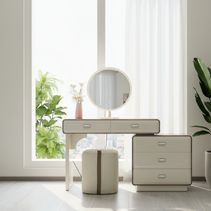 Set Moderno e Lussuoso di Toeletta Bianca, Appositamente Progettato per la <span class=keywords><strong>Camera</strong></span> da Letto, con Cassetti Multipli e Luce per Fotocamera - Product Image 2