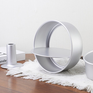 Bandeja de pastel redonda de boda de 4/6/8 pulgadas, inserto de tubo extraíble, bandeja de tubo de pastel <span class=keywords><strong>Chimmy</strong></span>, bandeja de pastel de gasa de aluminio anodizado antiadherente - Product Image 4