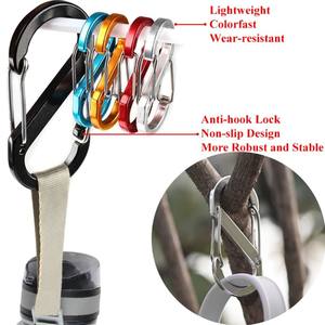 Mosquetón de Aluminio Tipo S de 5.1cm y 8.8cm, Gancho de Doble Extremo, Accesorio Universal para Llavero de Exterior - Product Image 3