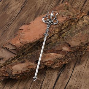 Elegante Horquilla Retro Vikinga Punk con Forma de Hoz y Calavera, Horquilla Gótica Metálica con Forma de Bruja, Accesorios de Moda Noruega - Product Image 5
