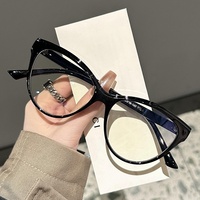 Nouvelles lunettes anti-lumière bleue à verres plats, couleurs dégradées, monture papillon vintage personnalisée, monture intégrale pour femmes, montures de lunettes tendance