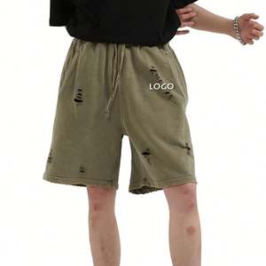 High Street Style Heavy Washed Loose Mens Shorts Fashion Hole Vintage Pantalones cortos para hombre - Product Image 4