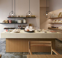 Corian Stone Top Panneau en bois massif Comptoir de bar portable pour bar ou restaurant Bars à domicile Table haute LED