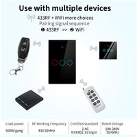 Pour Smart Life WiFi 3-Gang Smart Light Switch Pas de fil neutre Interrupteur tactile mural pour Smart Home Compatible Google Home Alexa