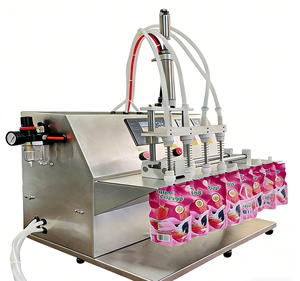 Machine de remplissage et de bouchage semi-automatique électrique haute productivité pour sachets Doypack et sachets à bec verseur pour jus - Product Image 2