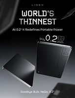 LISEN Nouvelle batterie externe portable PD30W avec câble intégré 5000mAh Batterie ultra-fine de 0,2 pouce pour Samsung iPhone 17 Pro Max