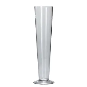 round tall trumpet shaped clear glass flower vases