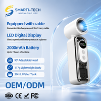 Ventilateur portable à main, 5 vitesses, rechargeable, avec écran LED, batterie 2000 mAh, 90 °   Personnalisation de la couleur de la tête réglable 117g