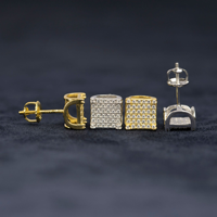 MYF Factory Boucles d'oreilles en argent sterling 925 Monssanite Plaqué or Design flocon de neige Moissanite Argent 925