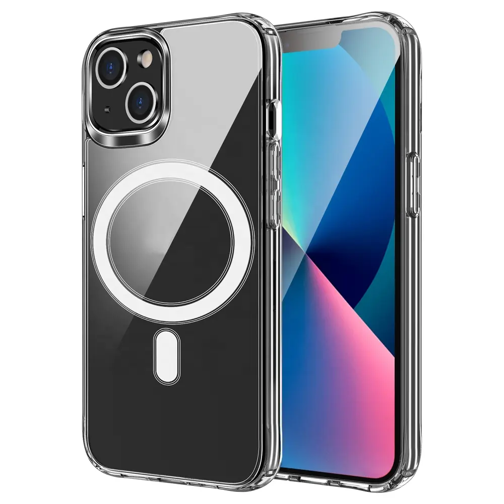 YCYMO Shockproof Clear TPU PC Anti Shock Edge Protect Magnetic Charging Phone Case for iPhone 11 12 13 14 Pro Max With Magsafing