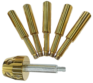 Modern 5-Spoke Gold Vault <strong>Door</strong> Handle with Euro Profile Cylinder Lock Escutcheon for Gun Safes by Mosler and Other Mosler Safes - Product Image 3
