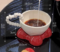 Mug à café en céramique de couleur unie, style minimaliste moderne, avec soucoupe – Anti-fuite, compatible micro-ondes, idéal pour le petit-déjeuner et le thé de l'après-midi