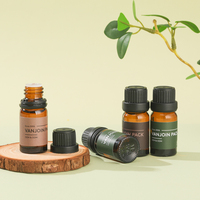 Flacon en verre ambré miniature de 10 ml pour huiles essentielles, flacons d'aromathérapie avec compte-gouttes et bouchon noir inviolable