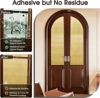 3D Reeded selbst klebende moderne Glasfenster folie Weiße Sichtschutz folie mit dekorativem Design für Badezimmer Wohnzimmer Büro