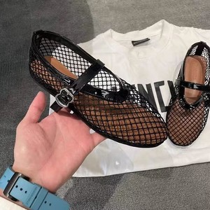 <span class=keywords><strong>Zapatos</strong></span> Planos Casuales <span class=keywords><strong>de</strong></span> Moda para <span class=keywords><strong>Mujer</strong></span>, con Malla Calada, Hebilla <span class=keywords><strong>de</strong></span> Cuero y Diseño Slip-On, Ideales para Verano - Product Image 5