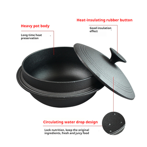 Wholesale <strong>Custom</strong> 16/18/20cm Korean Japanese <strong>Style</strong> Uncoated Non Stick Stew Soup Pot Stockpots <strong>Cast</strong> <strong>Iron</strong> Casserole With Lid