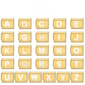 Módulo de Dijes Hechos a Mano en Acero Inoxidable Galvanizado con Letras Doradas en Inglés, Accesorio Creativo para Pulseras Personalizadas DIY - Product Image 5