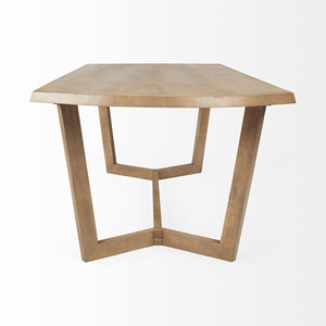 Tavolo da pranzo con Base a cavalletto in legno massello HMS 92 naturale e marrone con costruzione durevole - Product Image 4
