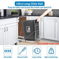 Organisateur de poubelle de cuisine coulissant en métal moderne avec étagère extractible et rangement durable