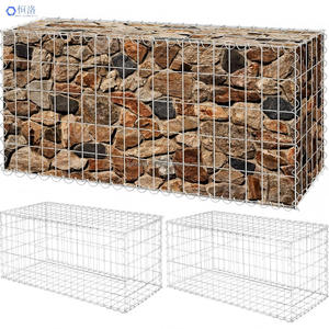 Panier <span class=keywords><strong>gabion</strong></span> pour plantes, soudé, <span class=keywords><strong>à</strong></span> trous carrés, en <span class=keywords><strong>acier</strong></span> <span class=keywords><strong>galvanisé</strong></span> antirouille, résistant aux intempéries, haute capacité de charge, clôture argentée - Product Image 1