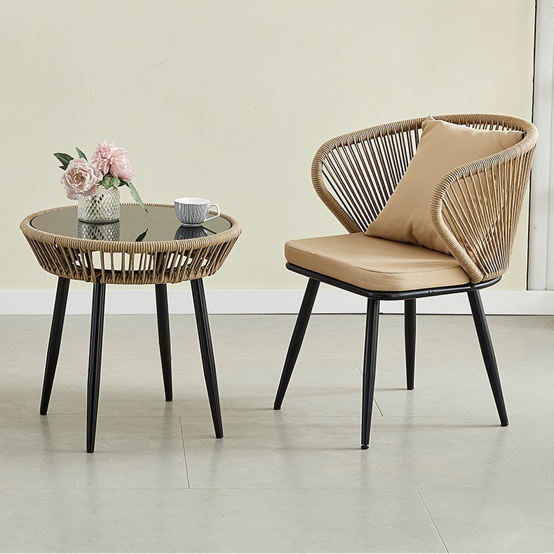 one table & chair of shallow coffee