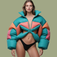Doudoune Courte Personnalisée 800FP pour Femme, Veste Hiver Matelassée Softshell de Luxe, Manteau de Qualité Supérieure pour Activités de Plein Air