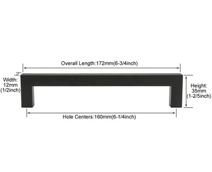 Modern Black Stainless Steel <strong>Door</strong> Kitchen Cabinet <strong>Knobs</strong> Pulls Handle for Dresser Bedroom Living Room and Warehouse - Product Image 2