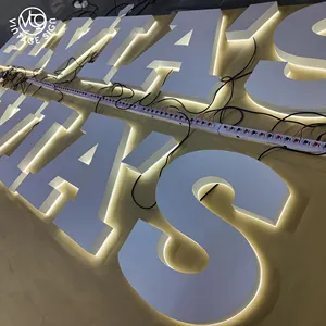 Akrilik özel Led mektup 3d Logo lazer kesim Metal arkadan aydınlatmalı paslanmaz çelik işareti ile fabrika fiyatları