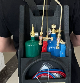Kit de chalumeau de soudage et de découpe à oxygène portable AC 2L 4L avec tuyau et régulateur pour l'installation et la réparation de systèmes CVC et de climatisation - Product Image 4