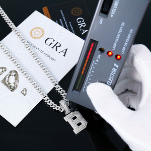 Colgante de Moissanita con Certificado de Autenticidad, Plata 925, Color D, Claridad VVS, Estilo Hip Hop, con Letras ABCD BOY, Ideal para Regalo y Fiesta - Product Image 3