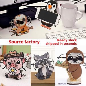 Wholesale Desk Organizer Wooden <b>Glasses</b> Stand Stylish Penguin/Sloth Ornament Ideal Office Gift for Coworkers Birthdays Presents - Product Image 2