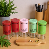 Ensemble de bouteilles en verre transparentes rondes vides de 5 oz (150 ml) pour assaisonnement, sel, poivre, poudre, barbecue, avec couvercle à saupoudrage intégré