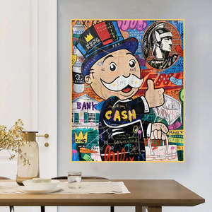 Pintura en Lienzo de <span class=keywords><strong>Graffiti</strong></span> de Vida Rica, Pósteres de <span class=keywords><strong>Monopoly</strong></span> Dancing, Impresiones de Arte de Pared, Cuadro para Decoración de Sala de Estar - Product Image 2