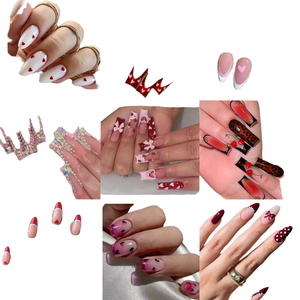 24 <span class=keywords><strong>faux</strong></span> ongles décoratifs pour les fêtes, style français, à motifs géométriques, longue durée, pour la <span class=keywords><strong>Saint</strong></span>-<span class=keywords><strong>Valentin</strong></span> - Product Image 4