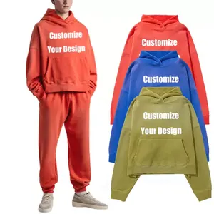 Custom OEM & ODM men bulk puff printing heavyweight Cotton oversized Hoodies blank washed hoodie sweatshirts Zip up Hoodie