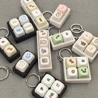 Mini porte-clés en forme de touche de clavier, style dessin animé mignon, sublimation par transfert thermique, logo personnalisé, bricolage, soulagement du stress, cadeau promotionnel