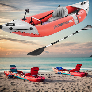 <span class=keywords><strong>INTEX</strong></span> 68303 PVC Excursion Pro <span class=keywords><strong>Kayak</strong></span> inflable asiento ajustable barco de pesca con soportes para caña de pescar 86 pulgadas remos de aluminio - Product Image 5