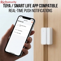 Capteur de porte/fenêtre intelligent Wifi Tuya, compatible avec Alexa, Google Home, application de contrôle à distance, système d'alarme de sécurité