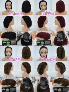 Promoción Letsfly: Pelucas Bob Jerry Curly de 10-16 Pulgadas, 24$, con Frente de Encaje 13x4, Cabello Humano Natural Rizado 9A al por Mayor, 180% de Densidad - Product Image 4