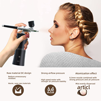 Kit Aérographe Peinture Haute Pression Sans Fil Rechargeable avec Compresseur pour Nail Art, Maquillage, Barbier et Décoration de Gâteaux
