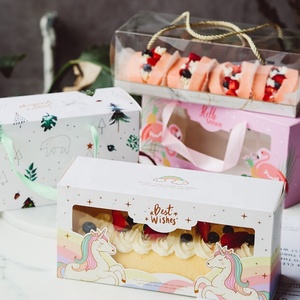 Custom Recyclable <b>Transparent</b> PET with Handle Portable clear <b>Transparent</b> <b>Cake</b> <b>Box</b> - Product Image 4