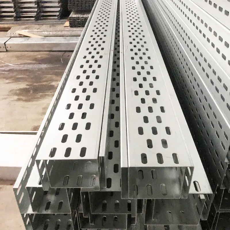 Professional 100mm Galvanized Perforated Cable Tray Ladder Tray In Metal And Stainless Steel Support System