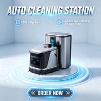 Robot de nettoyage commercial MiCity, contrôle par application, réservoir d'eau de 50L, navigation SLAM, balayage, lavage, aspiration, dépoussiérage 4-en-1, 800m²/h, robot de nettoyage automatique