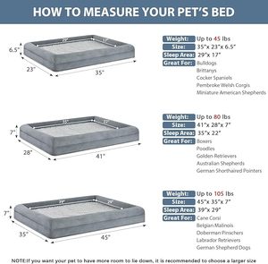 Cama ortopédica impermeable Reversible de lujo para perros, forma rectangular con cubierta lavable extraíble, camas para mascotas de cartón para perros grandes - Product Image 4