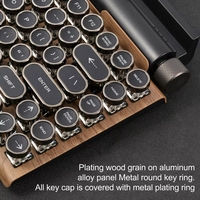 Retro Punk Mechanical Keyboard 83key Typewriter BT Mechanical Wireless Keyboard Punk Round Keycaps Customizable Spanish Keyboard