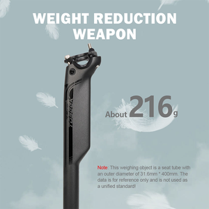 Tubo de sillín de bicicleta de fibra de <span class=keywords><strong>carbono</strong></span> TOSEEK, tubo de sillín aerodinámico para bicicletas de montaña y carretera, longitud de 250-400 mm - Product Image 5