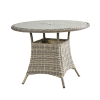 6 Stück Outdoor Dining Set Patio Rattan Stühle und Tisch Aluminium rahmen Möbel für Garten Hotel & Villa Verwendung