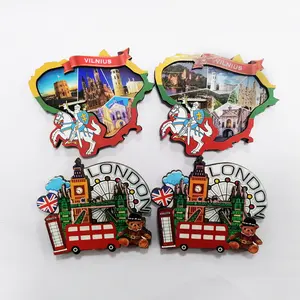 Di vendita caldo OEM di disegno di modo regalo promozionale 3d in legno portogallo souvenir personalizzati magneti del frigorifero