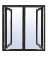 Ventanas Modernas Americanas Resistentes a Huracanes, de Doble Acristalamiento, de Aluminio Negro, con Manivela, Abatibles, para Cocina